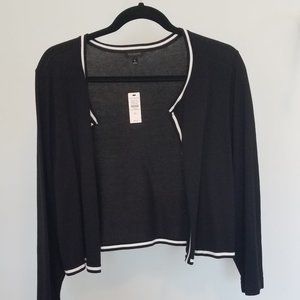 Talbots Black Cropped Cardigan Size XL